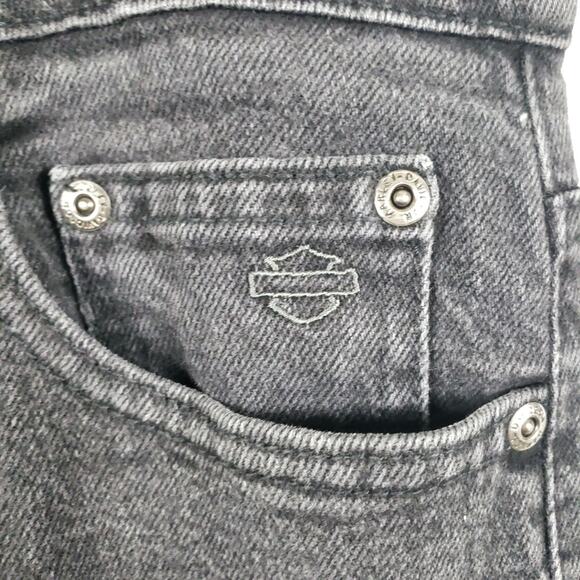 Harley Davidson Vintage Boot Cut Jeans Denim Black Casual Y2K Classic Moto - 14 - Picture 3 of 8